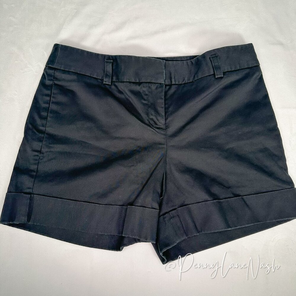 Express Flat Front Cuffed Chino Shorts Size 0 Black